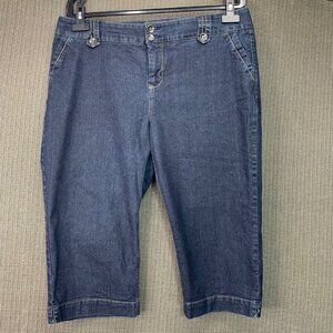 Sonoma Life + Style Womens Size 16 Blue Modern Capri Denim